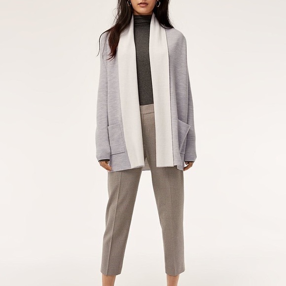 Babaton Beekman Merino Wool Open Cardigan in Grey - Picture 2 of 7